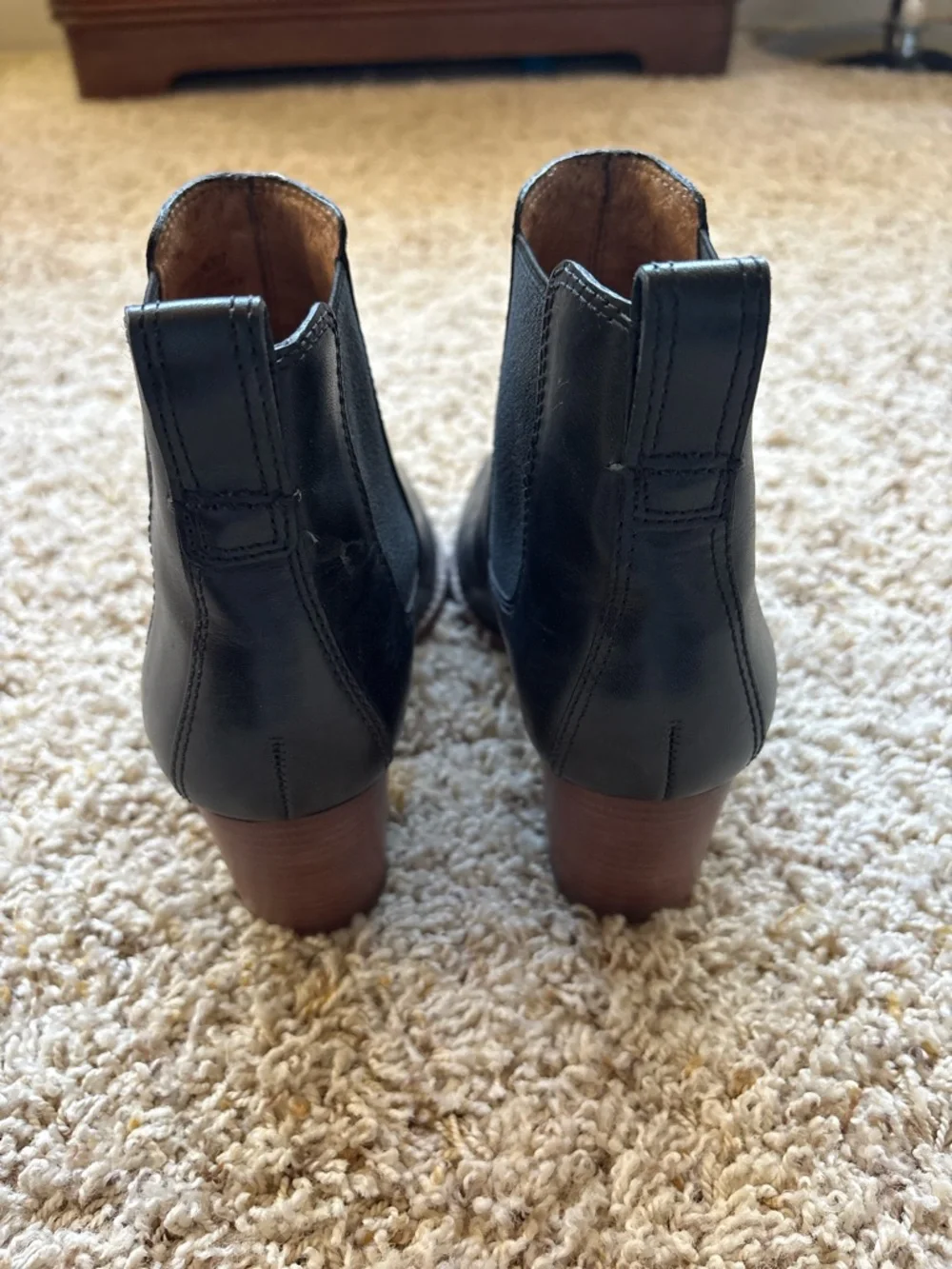 Madewell The Reagan Boot in Leather Sz 7.5 True Black #J8307